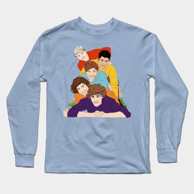 one direction lineart friedship Long Sleeve T-Shirt by PIRAKUNENG